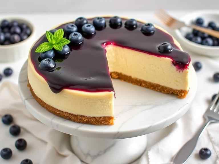 No Bake Blueberry Cheesecake